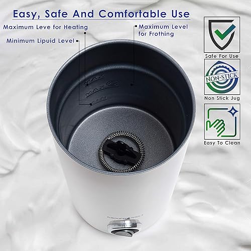 Miniatura 9 de Mixpresso Espumador eléctrico de leche  Vaporizador de arte con leche, máquina eléctrica de capuchino y calentador de leche, máquina de espuma