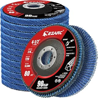 EZARC Flap Discs 80 Grit, 4.5" x 7/8" High Density Jumbo Zirconia Flap Sanding Disc Type 29 for Sanding, Rust Removal, Finishing, Grinding, Deburring (12 Pack)
