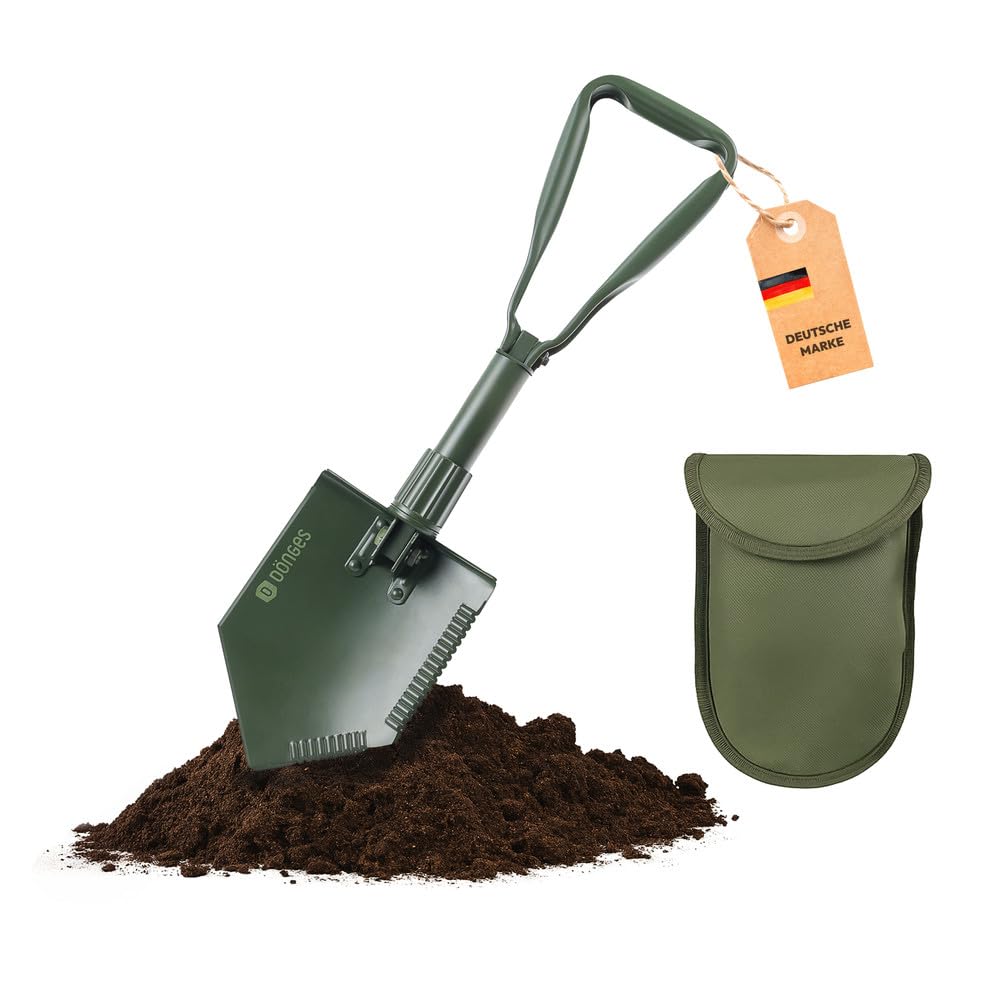 Dönges Klappspaten – Bundeswehr TL, Metall, Hacke, 2 Sägekanten, Gürteltasche, Oliv