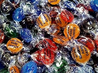 Botones de dulces duros surtidos sin azúcar, 1 libra de dulces frescos y deliciosos de cereza, naranja, lima, mora, frambuesa, envueltos individualmente