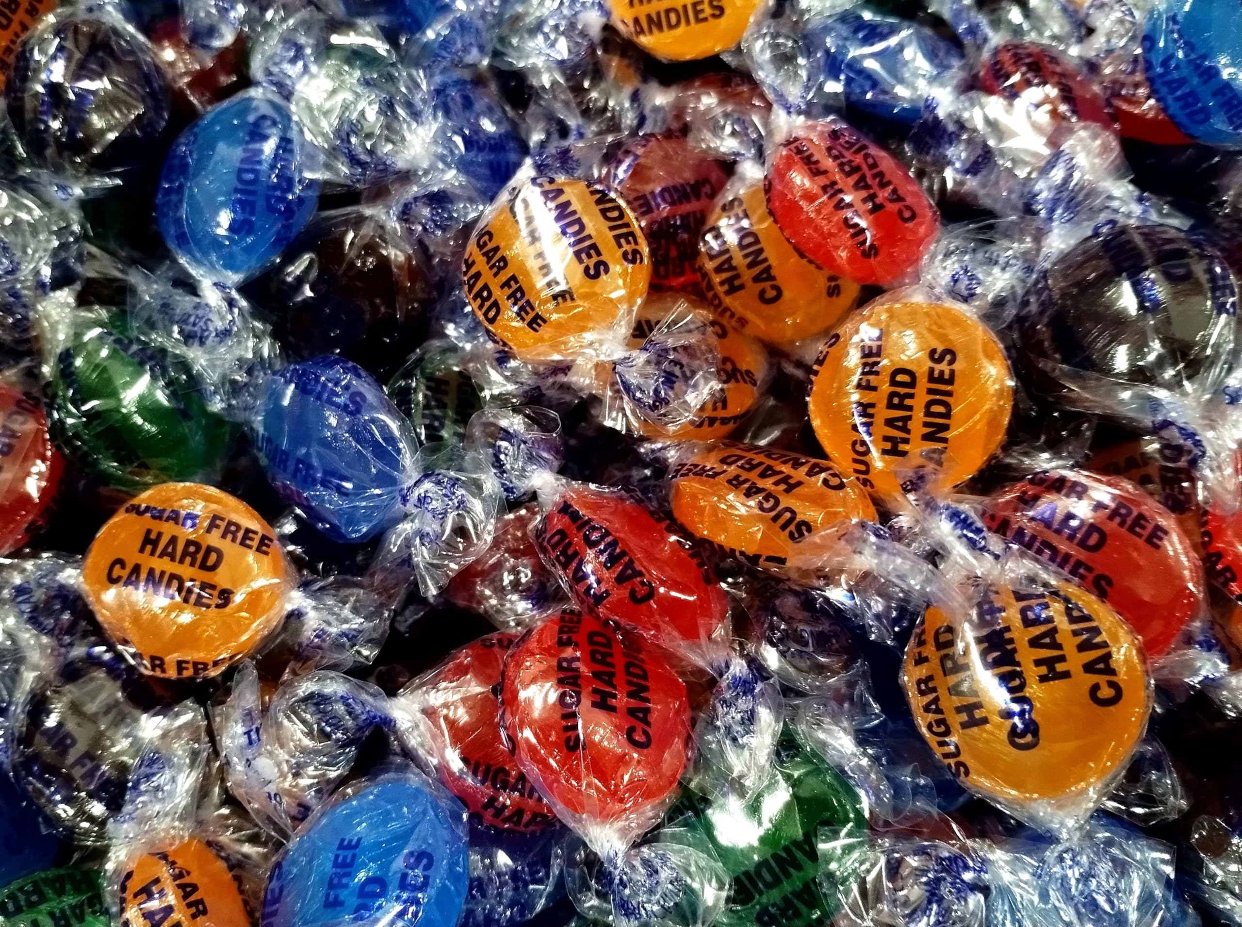 Sugar Free Assorted Fruit Hard Candy Buttons - 1 lb of Fresh Delicious Cherry Orange Lime Blackberry Raspberry Individually Wrapped Candy