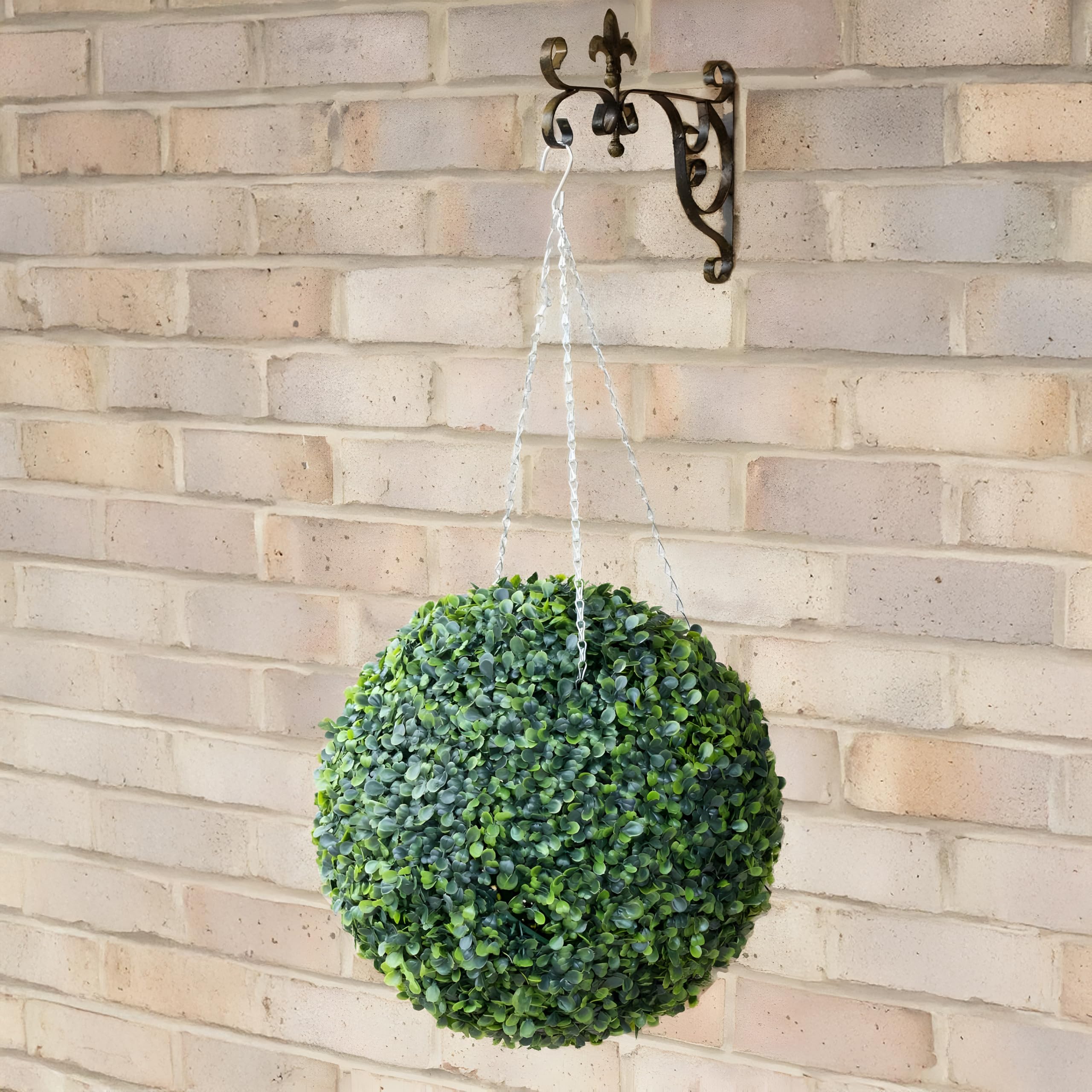 Artificial Boxwood Topiary Ball With Chain - 38cm - Primrose