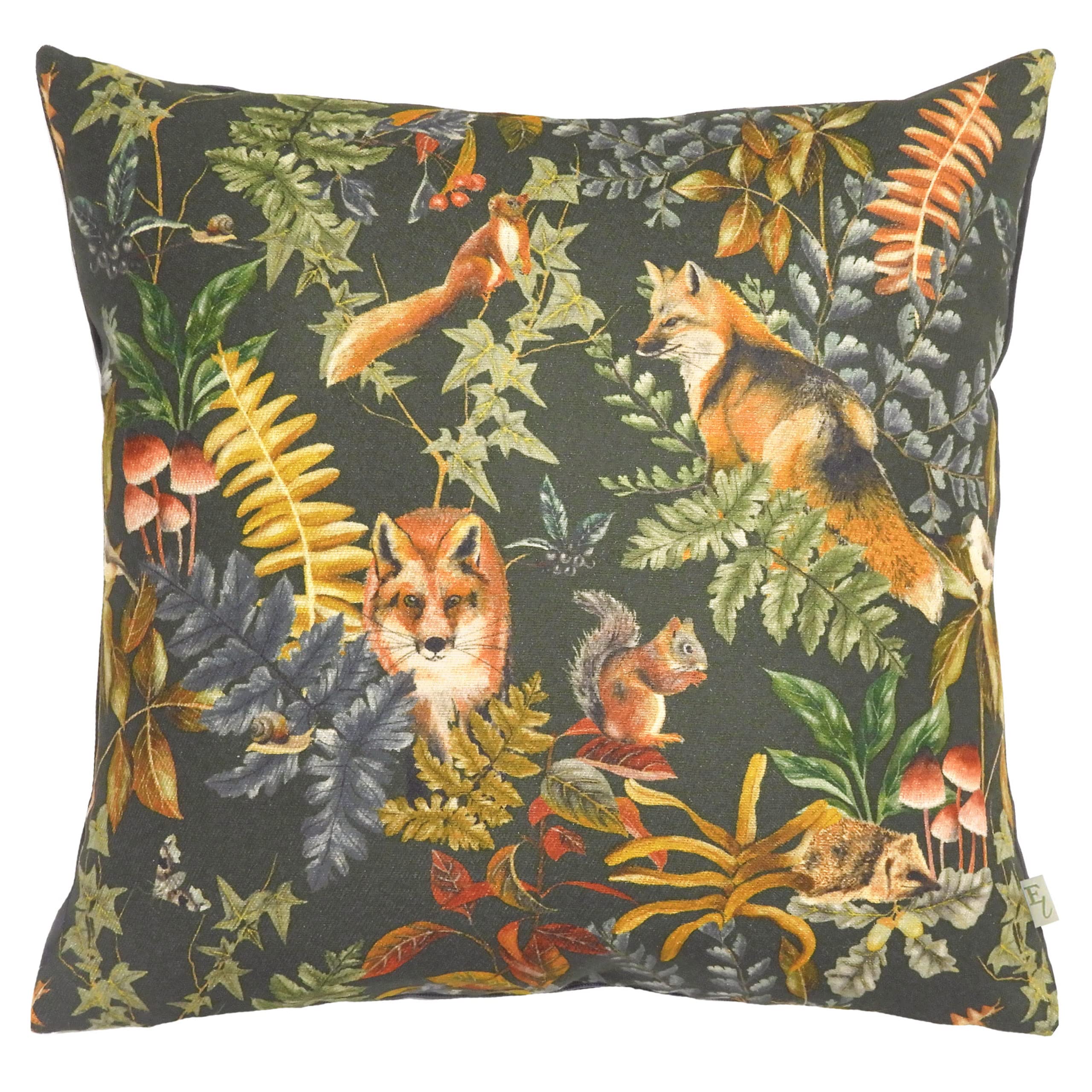 Furn. Grey Evans Lichfield Forest Fox Repeat Cushion Cover, 43 X 43Cm Ffoxr/Cc5/Gry