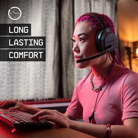 ASTRO Gaming A10 Wired Gaming Headset, Lightweight and Damage Resistant, ASTRO Audio, 3.5 mm Jack, for Xbox Series X|S, Xbox One, PS5, PS4, Nintendo Switch, PC, Mac- Black