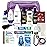 Convenience Kits International Womens Super Premium 31 PC Travel Kit Featuring: Ensemble of Travel-Size Hair Care Products Plus Face, Body, Oral Care, Travel Essentials in Large Purple Toiletry Bag