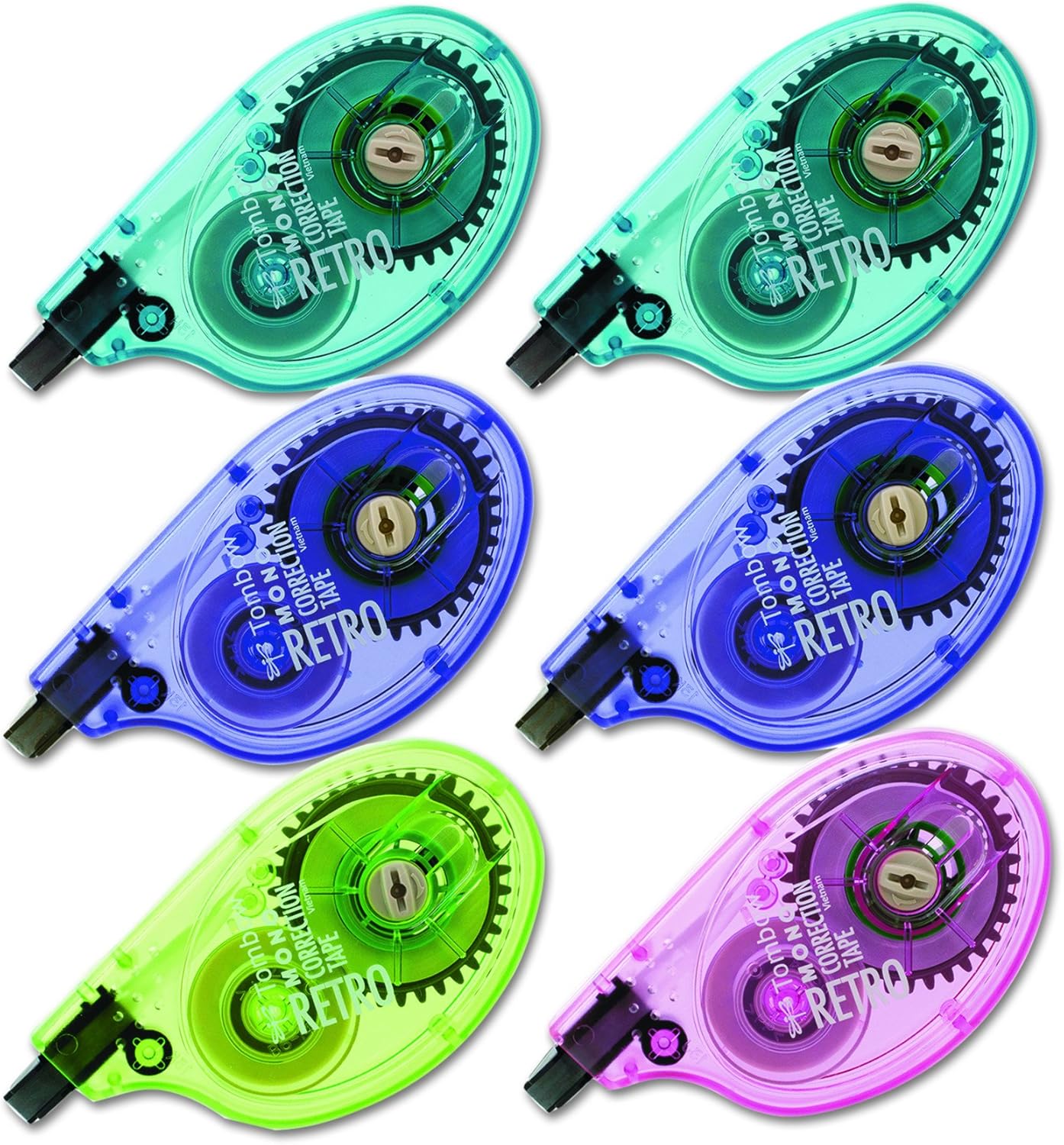 Tombow 68670 MONO Retro Correction Tape, Assorted Colors