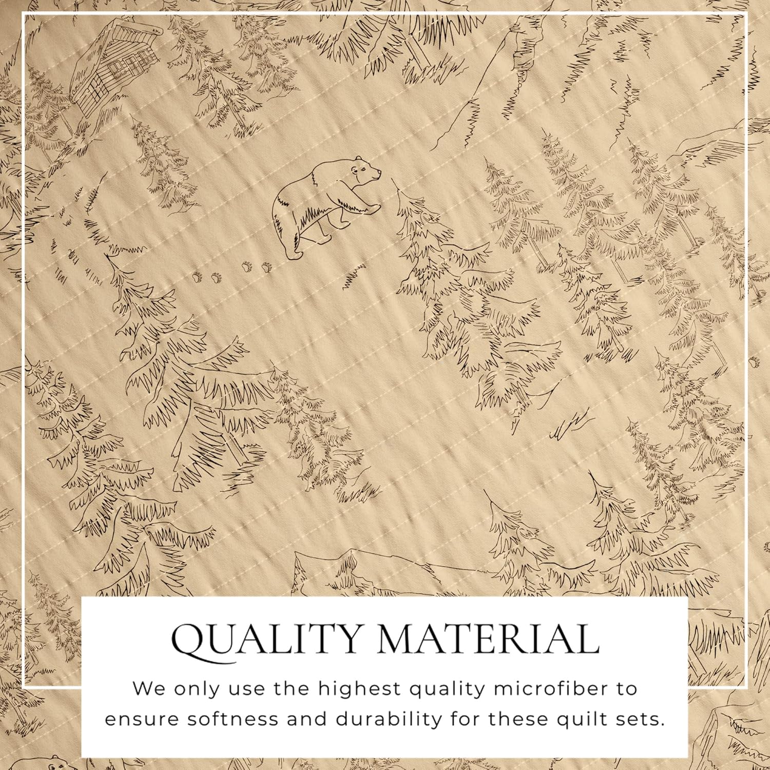 Great Bay Home King Reversible Rustic Lodge Bear Bedspread Quilt with Shams - All Season Cabin Coverlet Bedding Set (Includes 1 Quilt, 2 Pillow Shams) - Image 2