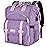 Jiefeike Diaper Bag Backpack,Purple baby bag for Mom Dad Girls Boys,15.6inch baby girl diaper bag with Insulated Pockets,USB Charging Port,RFID Anti-Theft Water-Resistant Pocket