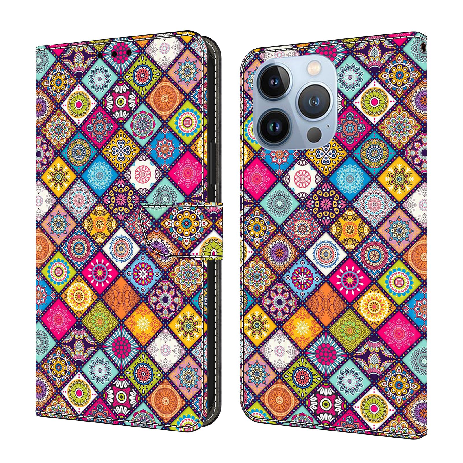 Generic Étui compatible avec Moto G24Power (couleur : branche de fleur) étui portefeuille en cuir à motif peint à rabat magnétique