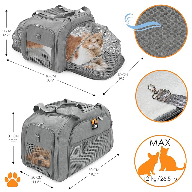 Foto 2 de 5 de MY DUQUE - Carry Trio 3 en 1 Complete Pet Set, Max Load 12 kg/26.5lb. Compact Fold Stroller; Pet Carrier…