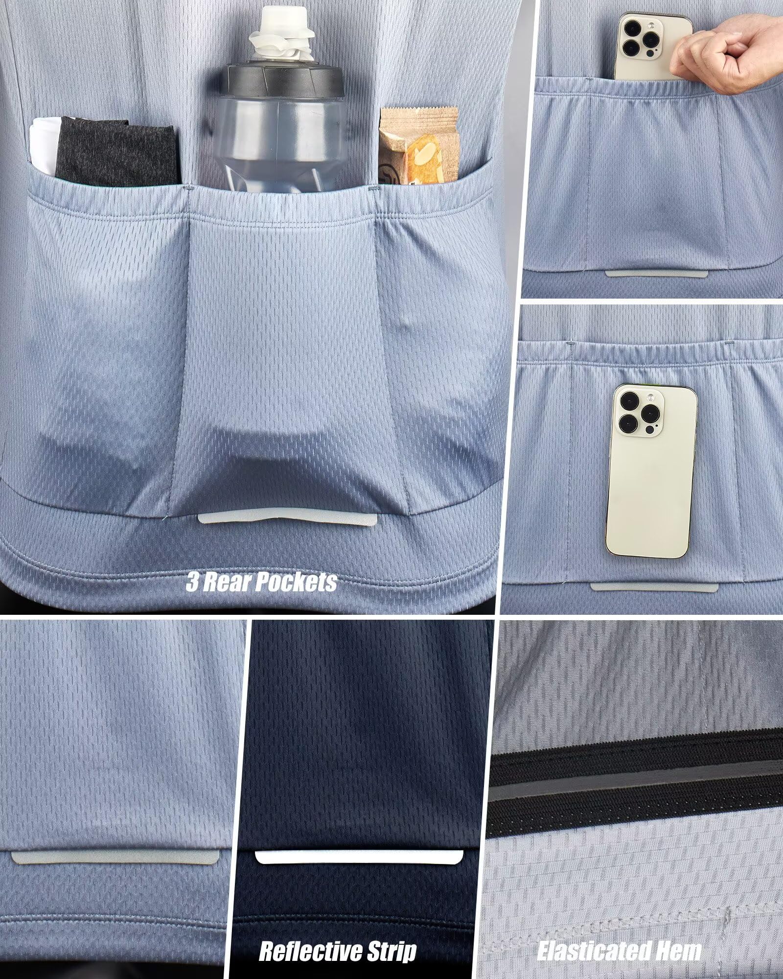 ROTTO Maglia Ciclismo Uomo Estiva Magliette Bici Manica Corta Serie di Colori Sfumati