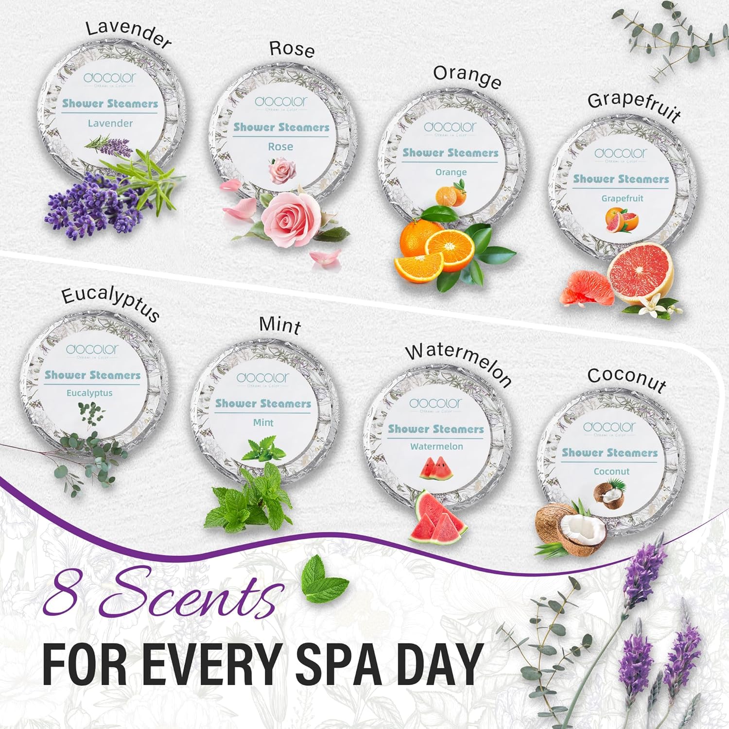 docolor Shower Steamers Aromatherapy 12 Pack Gifts for Women Mother Day Gift Mom Men, Birthday Gifts for Her Stress Relief Home Spa, Lavender Natural Essential Oil Self Care Relaxation Shower Bombs