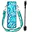 FIT Strong & Healthy Water Bottle Holder with Strap for Walking & Cleaning Brush Set - Insulated Water Bottle Carrier, Neoprene Sleeve with Adjustable Shoulder Strap & Silicone Brush (Blue Marble)