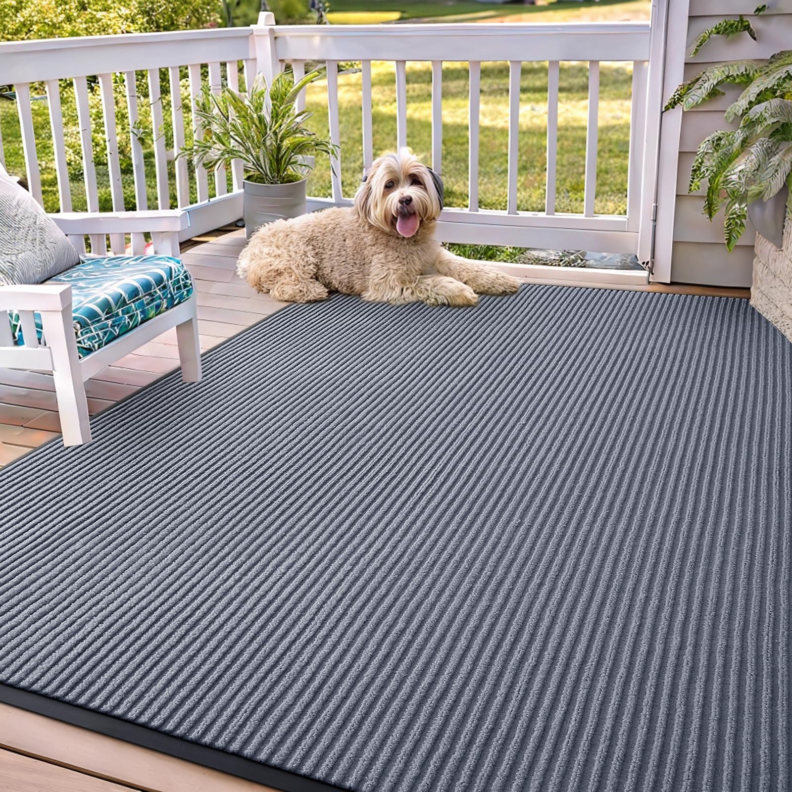 OLANLY Front Door Mat Indoor Outdoor Entrance, Waterproof Heavy Duty Doormat, Fade Resistant, Low Profile, Easy Clean Patio Porch Welcome Floor Mats for Entry, 29.5x17, Beige — view 217