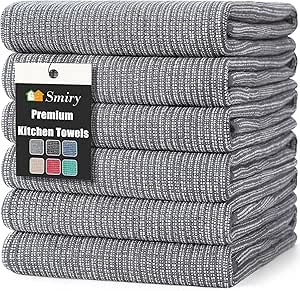 Premium Kitchen Towels (20"x 28", 6 Pack) – Large Cotton Kitchen Hand Towels – Vintage Striped - View #10