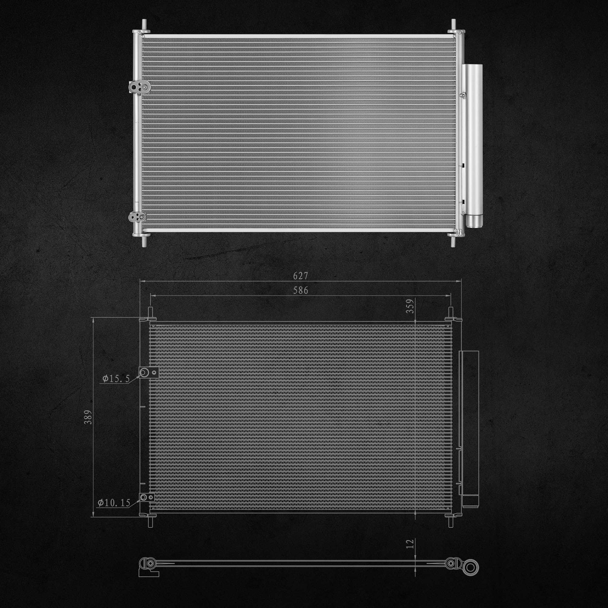 Amazon.co.jp: DWVO A/C ACコンデンサー エアコンコンデンサー 09-19 