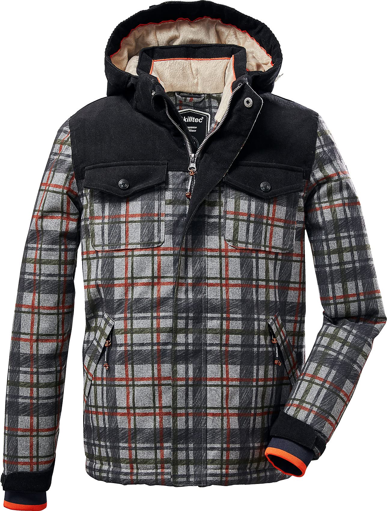 killtec KSW 62 BYS SKI JCKT boys Functional jacket/ski jacket with detachable hood and zip off snow guard, Rob elliot, 152