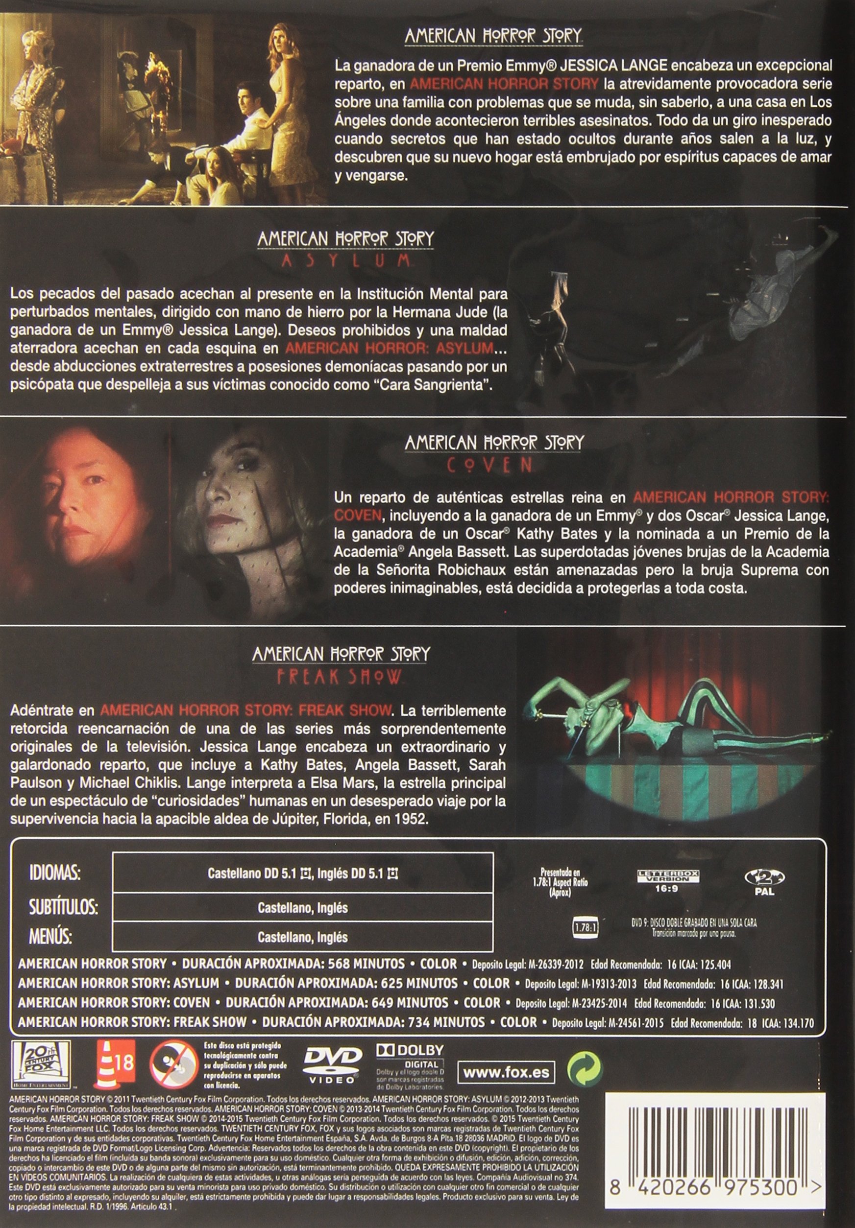 Pack American Horror Story Temporada 1-4 [DVD]