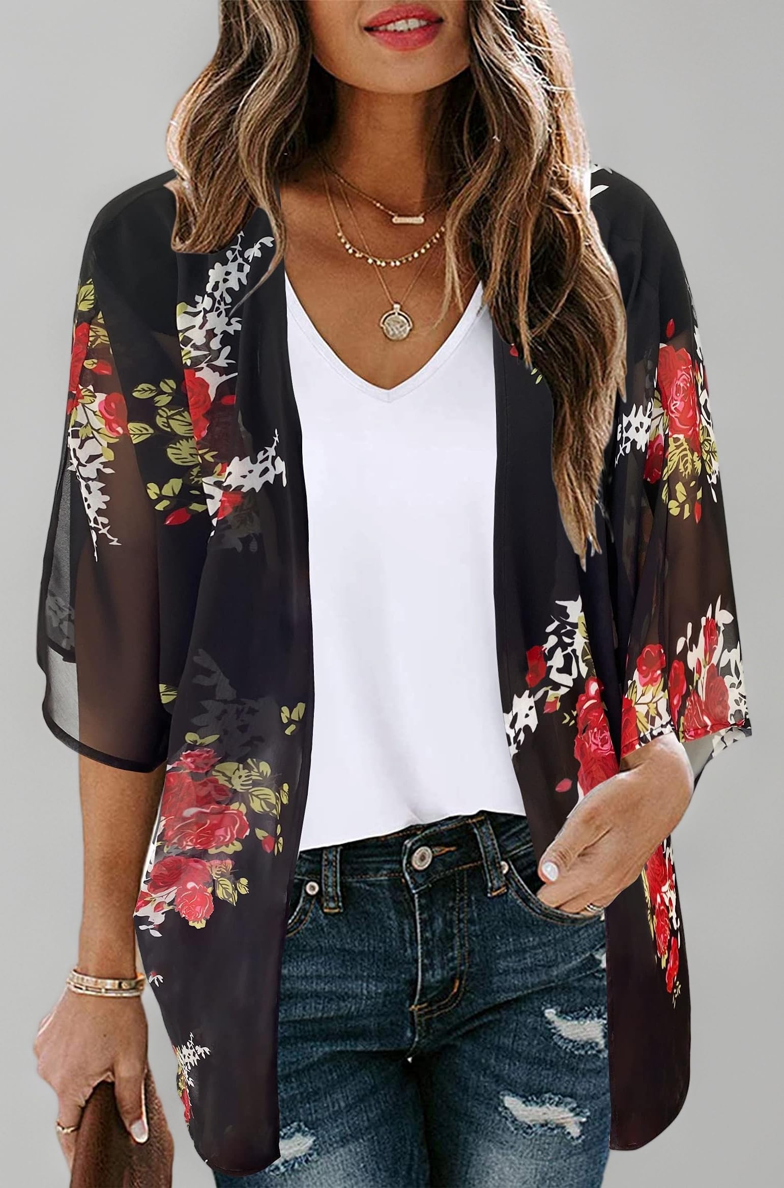 CHICGAL Summer Dresses for Women Beach Cover Ups Strapless Boho Floral Print Sundress