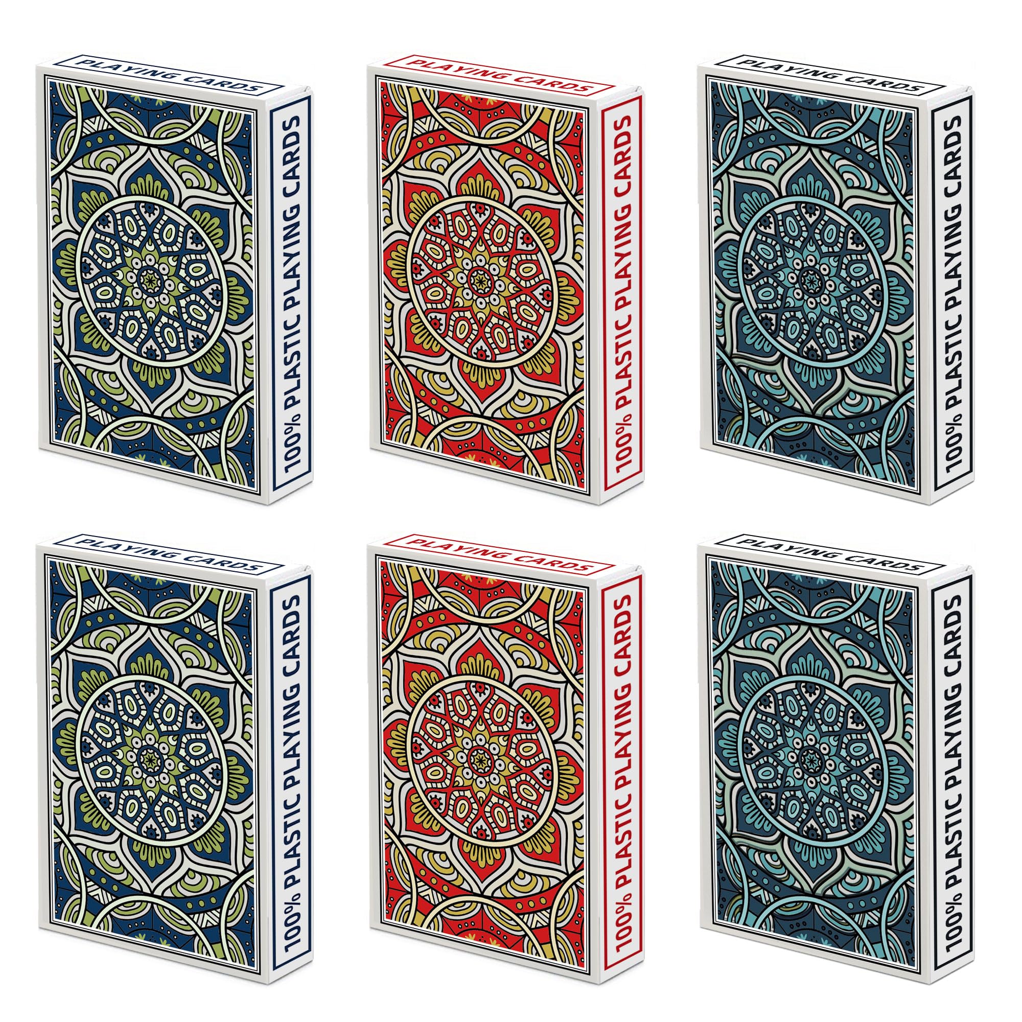 Plastic Playing Cards Waterproof Poker Size Card Professional, Jumbo Index Large Print for Adults and Seniors,6 Pack Playing Cards Bulk for Fun Card Games