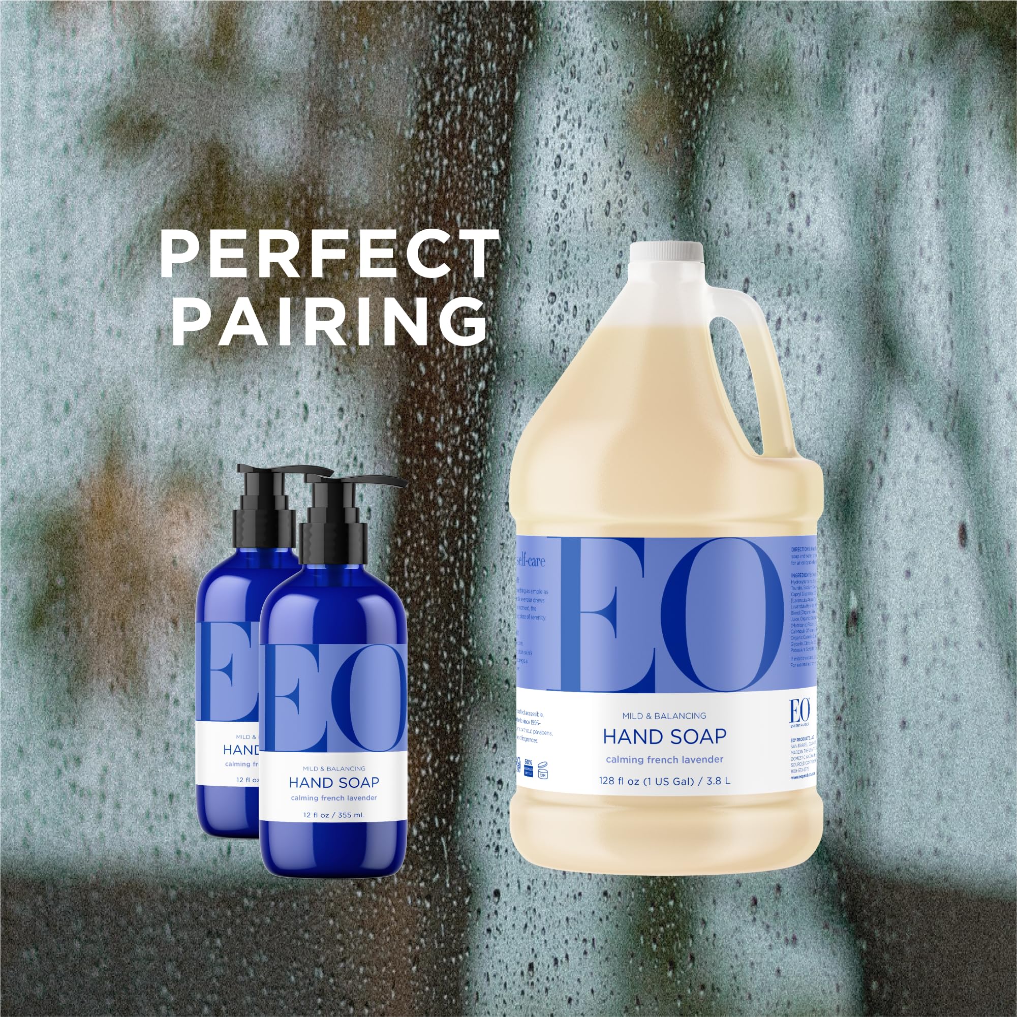 EO Botanical płynne mydło do rąk Refill, francuska lawenda, 32 uncje (zestaw 2 szt.)