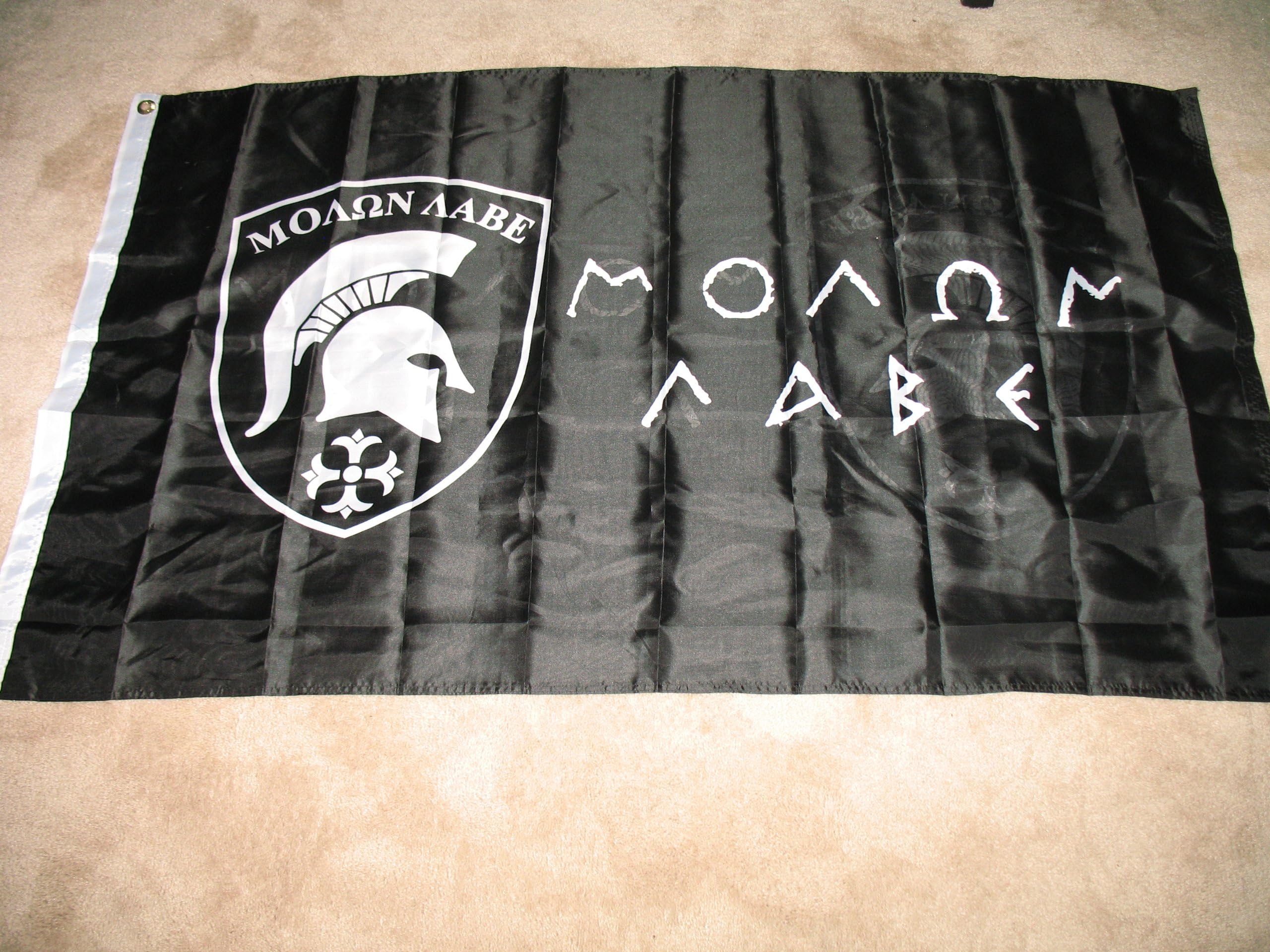 3x5 Molon Labe Come and Take It Flag Double Sided Black Greek 3 x 5 Foot