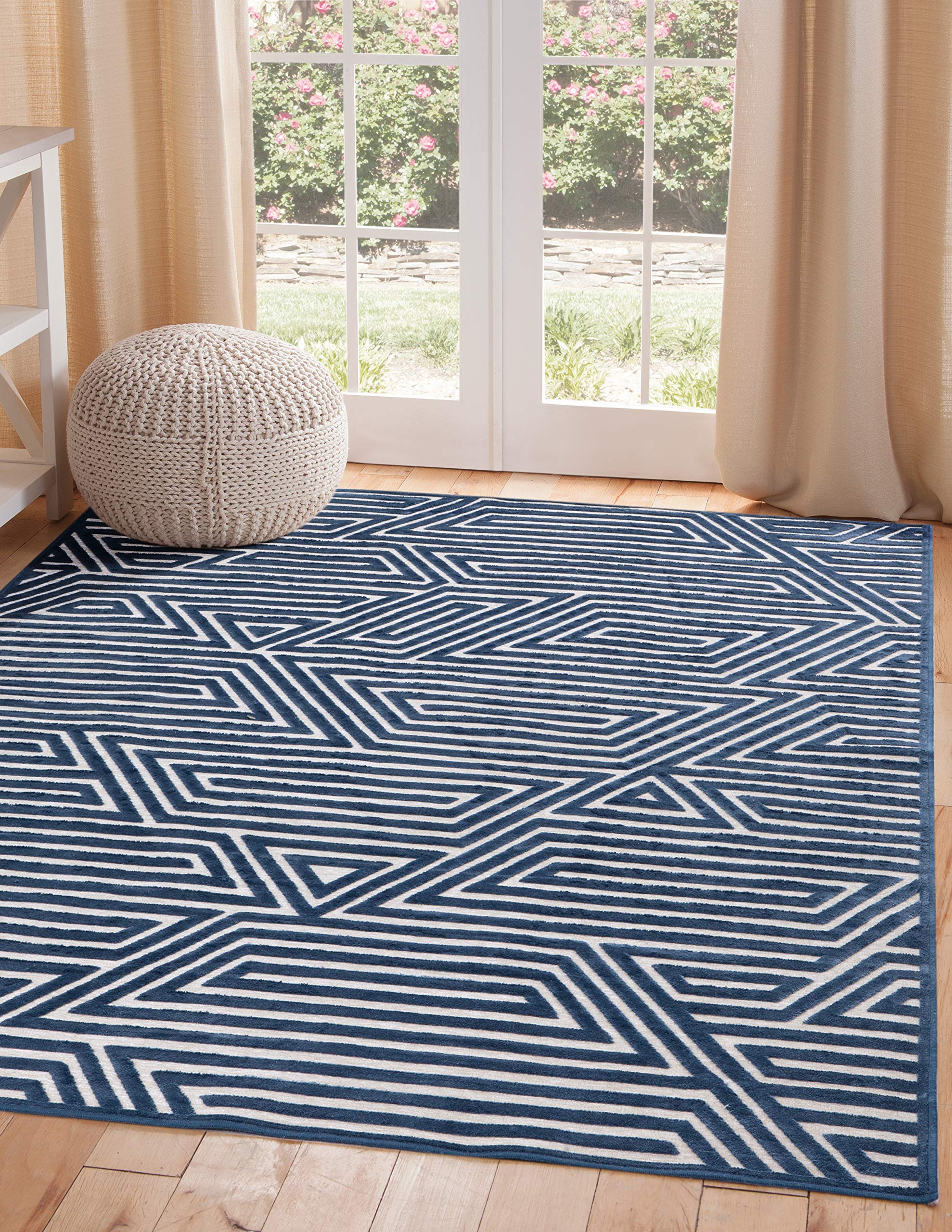 GOWE Orbit Blue Area Rug 5x8
