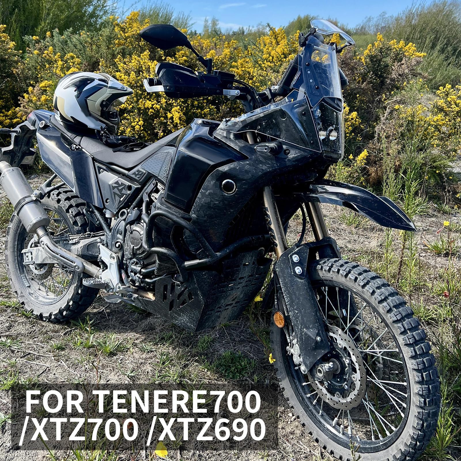 Guardabarros delantero para motocicleta compatible con Yamaha Tenere700 XTZ700 XTZ690 2019-2025, recambio para motocicleta, guardabarros delantero para rueda delantera (Frente azul)