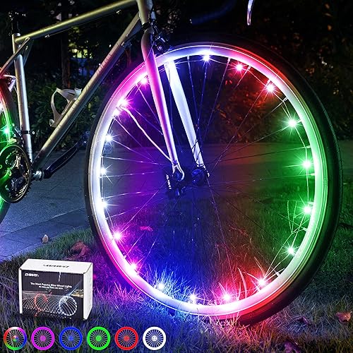 DAWAY Luces LED A01 para rueda de bicicleta, luces brillantes para radios de bicicleta, luces de seguridad impermeables para neumáticos de