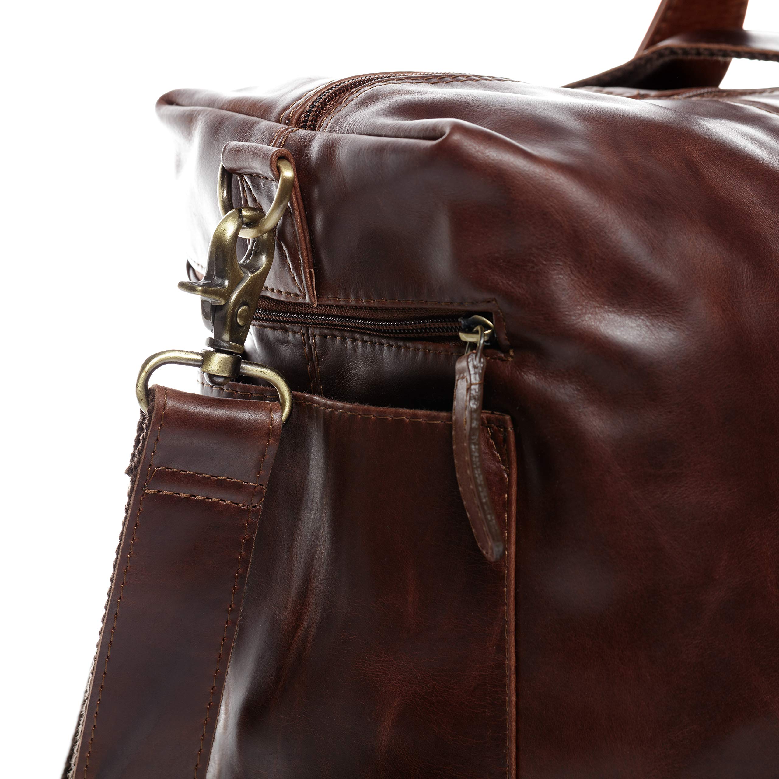 SID & VAIN Bolsa de Viaje Grande XL Cuero I Bolso de Deporte Fin de Semana I Maletín Viaje Weekender, Equipaje de Mano Cabina Bristol Side marrón Hecho a Mano