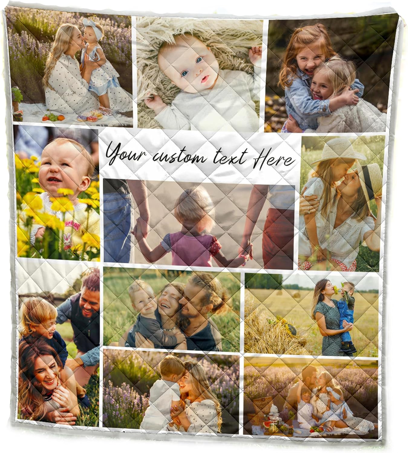 Personalized Baptism Baby Quilt Custom Photo Collage Keepsake Blanket for Christening Dedication Gift & Nursery Decor (Crib Quilt 45x50)
