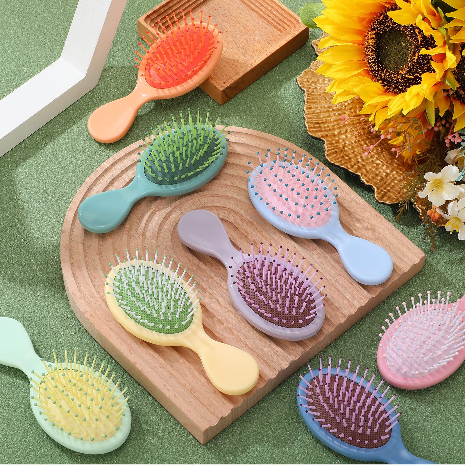 24 Pcs Mini Brush Hairbrush for Kids Girls Wet Little Travel Hairbrush Mini Hair Brush Detangling Soft Bristles Hair Brush for Most Hair Types Smoothing with Ease Knots (Fresh Colors)
