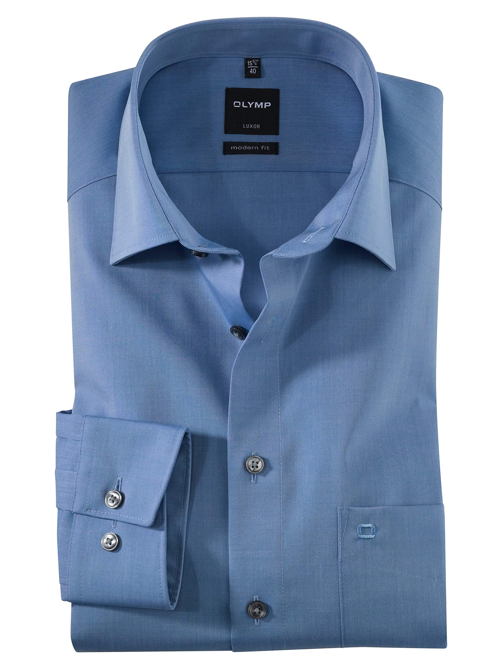 Men's long sleeved shirt “modern fit” - Blue - 42