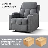 EBELLO Poltrona Relax Reclinabile Regolabile Divano Monoposto con Poggiapiedi da Soggiorno Camera da Letto, Poltrona TV reclinabile con portabicchieri e morbido poggiatesta, Grigio scuro - 8