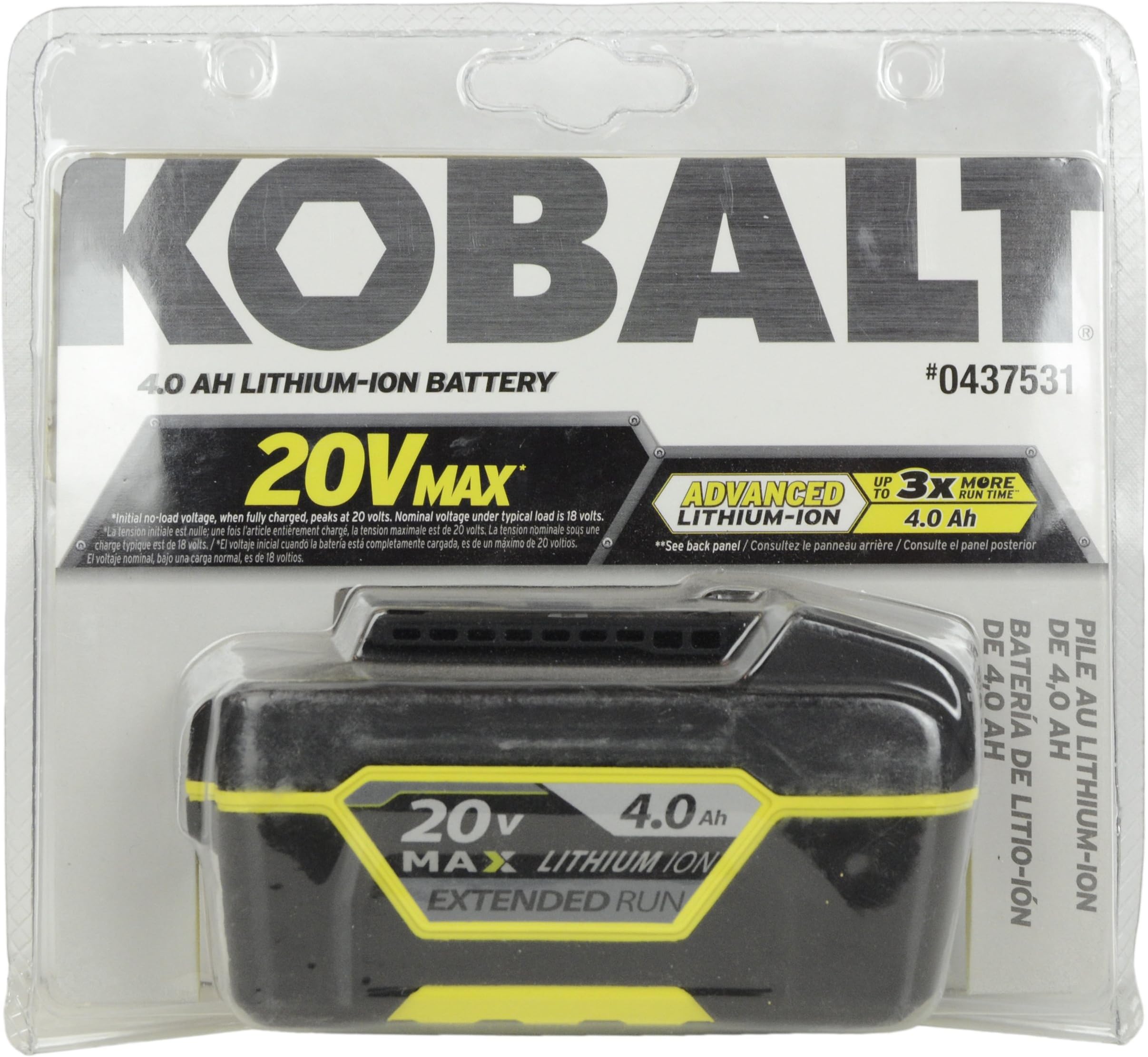 20-Volt 4.0-Amp Hours Lithium Power Tool Battery Item # 437531 Model # K20-LB40A UPC # 69204200293