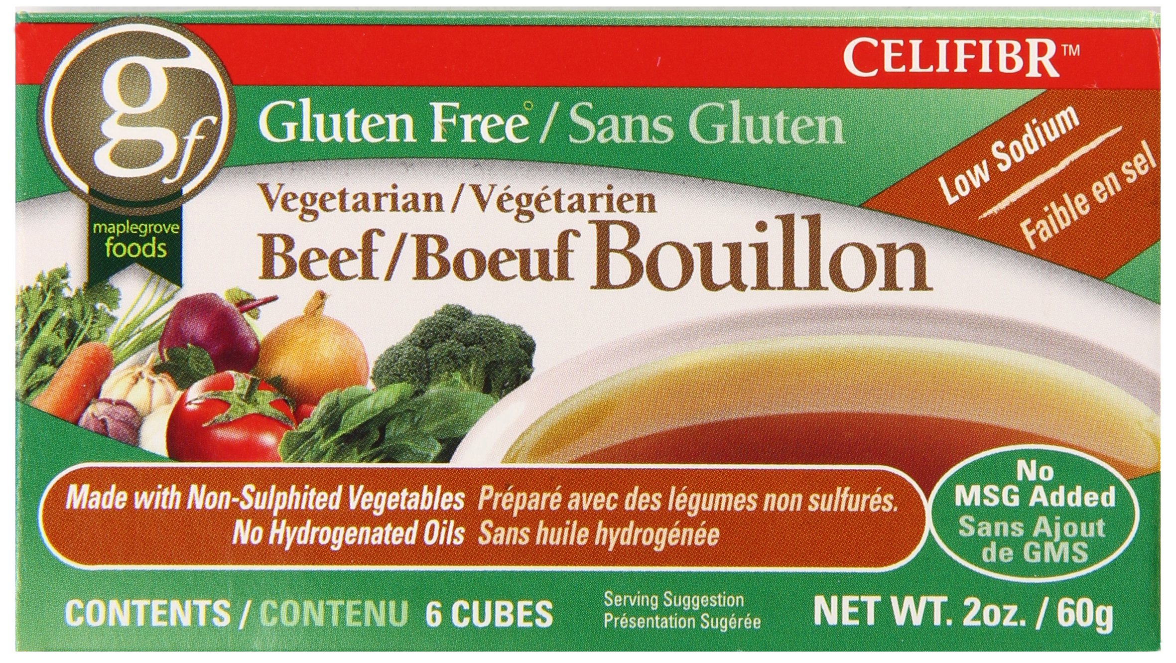 Celifibr Gluten Free Vegetarian Bouillon Soup, Beef, 2 Ounce (Pack of 12)
