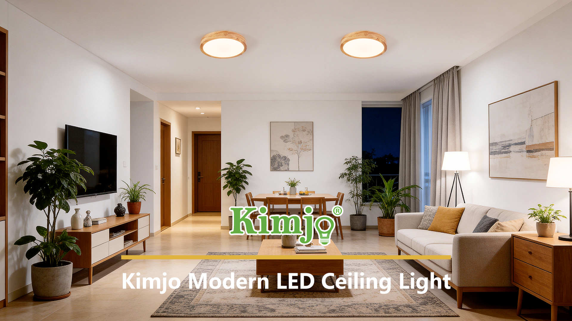 Image of 11.8 Inch Wood LED Flush Mount Ceiling Light 4500K | Modern Style, Acrylic Lampshade, Not Dimmable, Ceiling Light Fixture for Bedroom Kitchen Hallway Living Room
