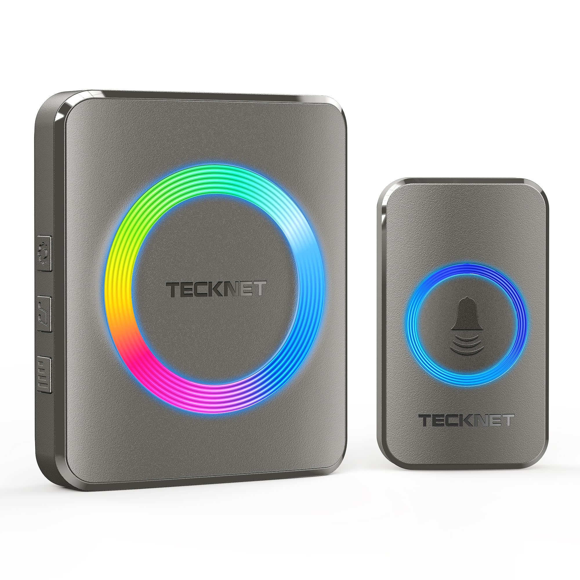 TECKNET Imbre Inalámbrico, 500m Alcance IP65 Impermeable,Timbre Inalámbrico Exterior Impermeable 60 Melodías Ajustables, 5 Niveles de Volumen (0-110dB),Adecuado para Hogar, Hotel, Emergencia, etc