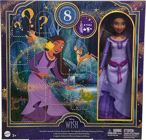 Miniatura 6 de Mattel Disney Wish Toys & Accessories, Woodland Animals of Rosas Set con muñeca Asha Fashion y 6 sorpresas, incluyendo figuras de animales,
