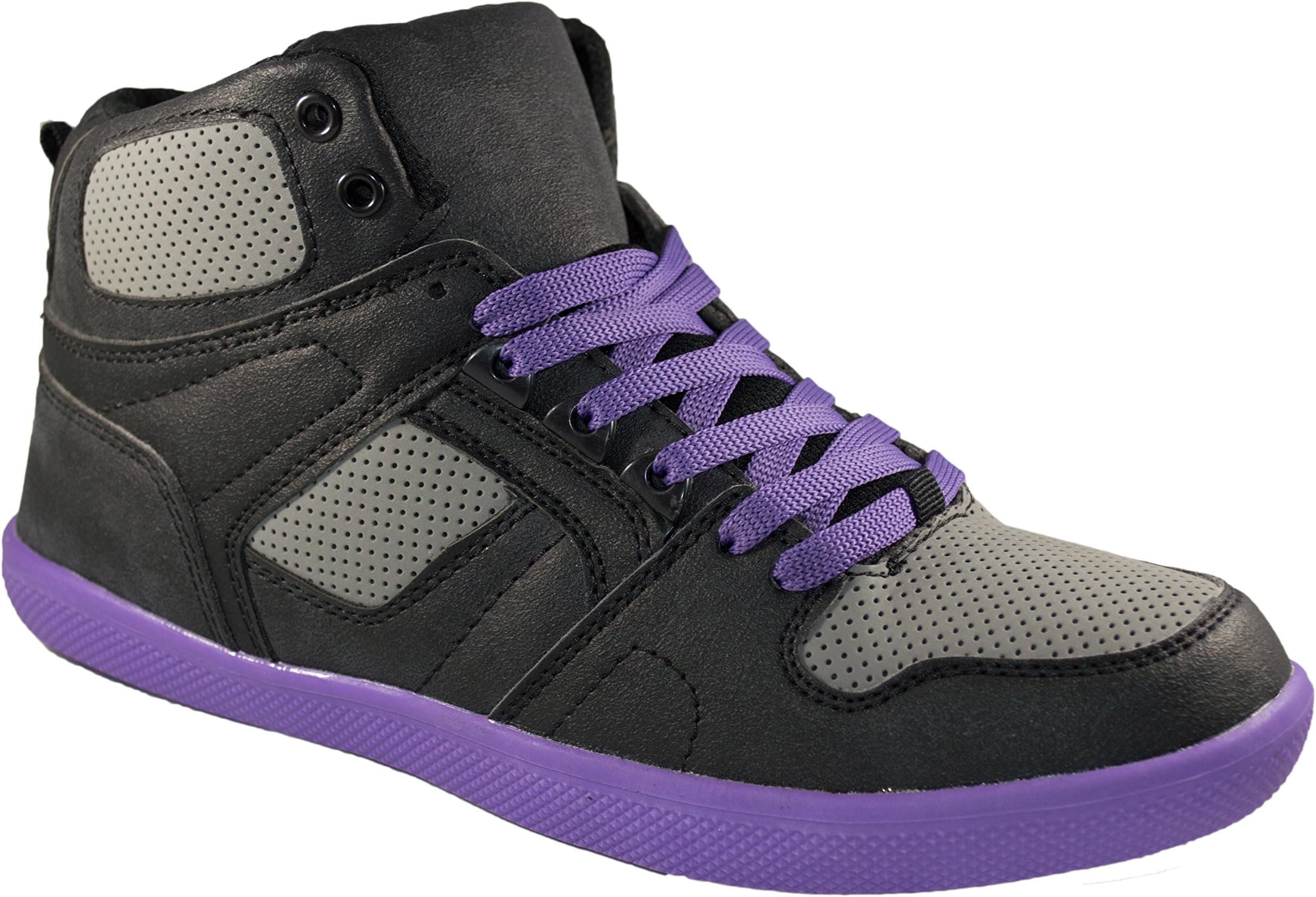 coXist Men's Erik Colored Bottom High Top Fashion Sneakers (9, Black Purple)