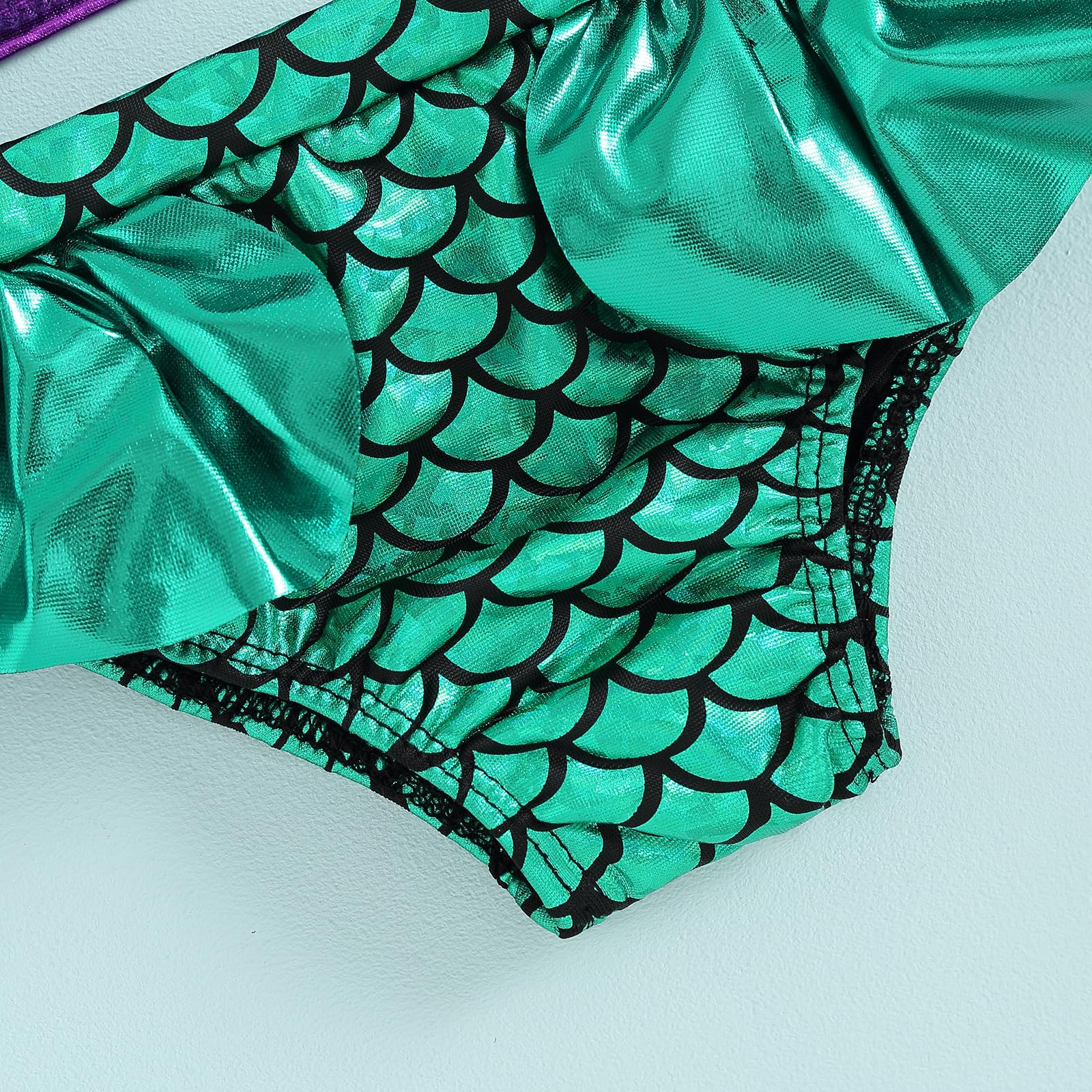 Sexy outfit Kostium kąpielowy dla dziewczynki Syrenka 3-częściowy strój kąpielowy | Idealny na lekcje pływania, wakacje, przyjęcia urodzinowe i odgrywanie ról z motywem syreny