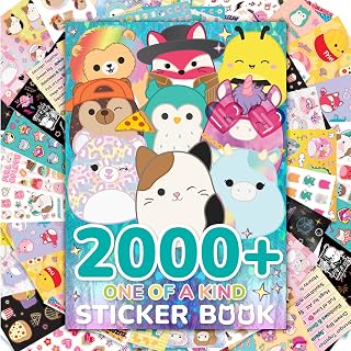 Squishmallows Sticker Book: 2000+ Unique Kawaii Stickers, 43 Sheets for Notebooks, Water Bottles, Kids Ages 4-8