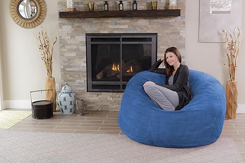 Miniatura 2 de Chill Sack Puf - Sillón gigante de espuma viscoelástica de 5 pies, sofá grande con funda de microfibra suave, color azul cobalto