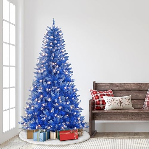 Miniatura 3 de Puleo International Árbol de Navidad artificial Pre-iluminado de 6.5 pies con 300 luces, azul