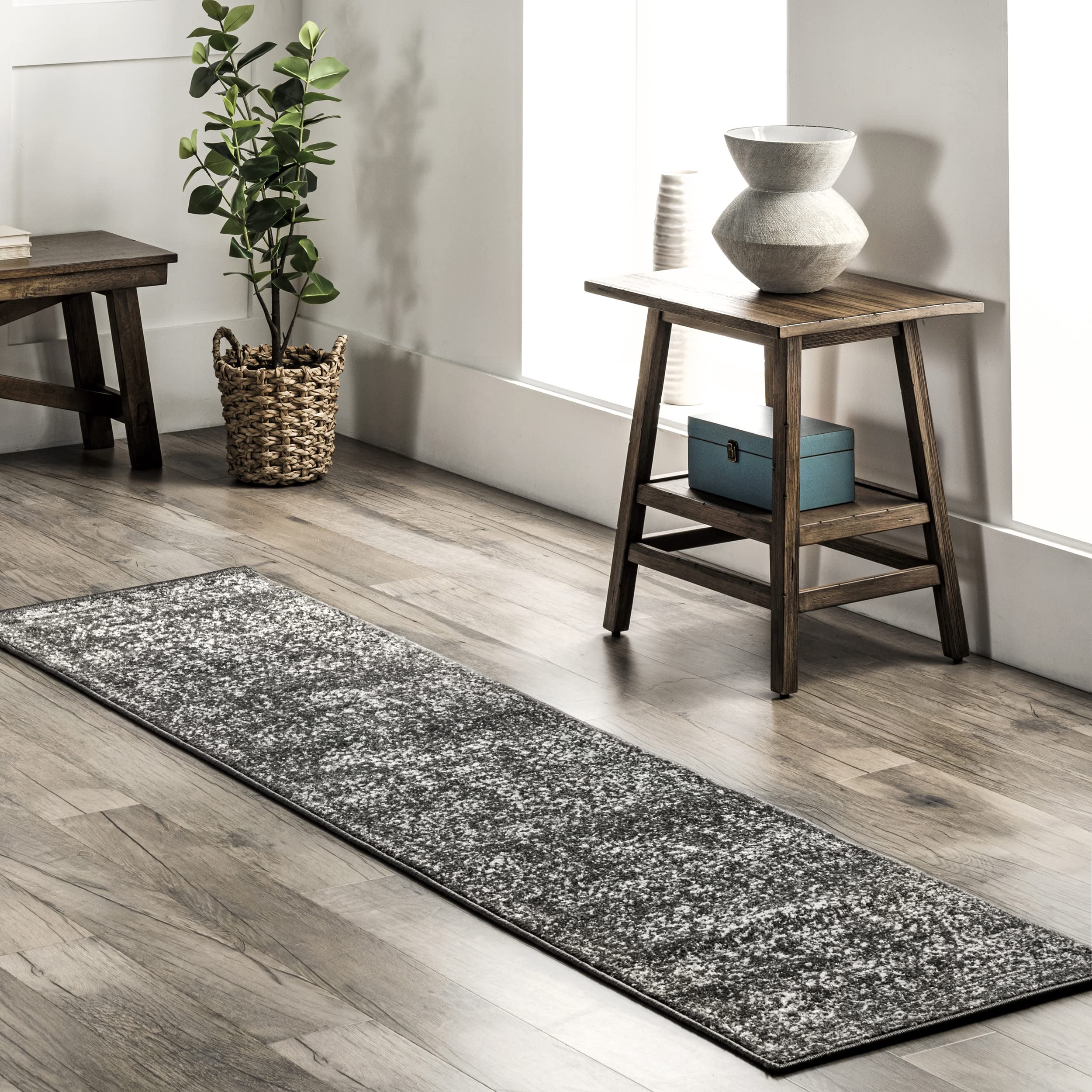Photo 1 of (READ FULL POST) nuLOOM Arlena Vintage Traditional Area Rug - 2x8 Runner Rug Modern/Contemporary Charcoal/Ivory Rugs for Living Room Bedroom Dining Room Entryway Hallway Kitchen
