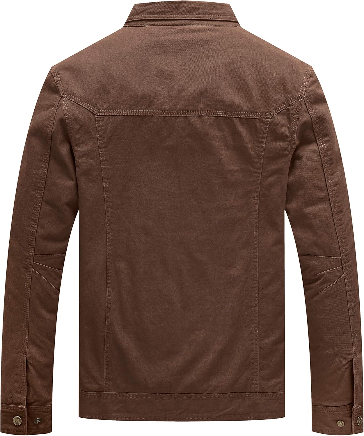 WenVen Men's Casual Canvas Cotton Jacket Lightweight Military Utility Jacket - Image 3