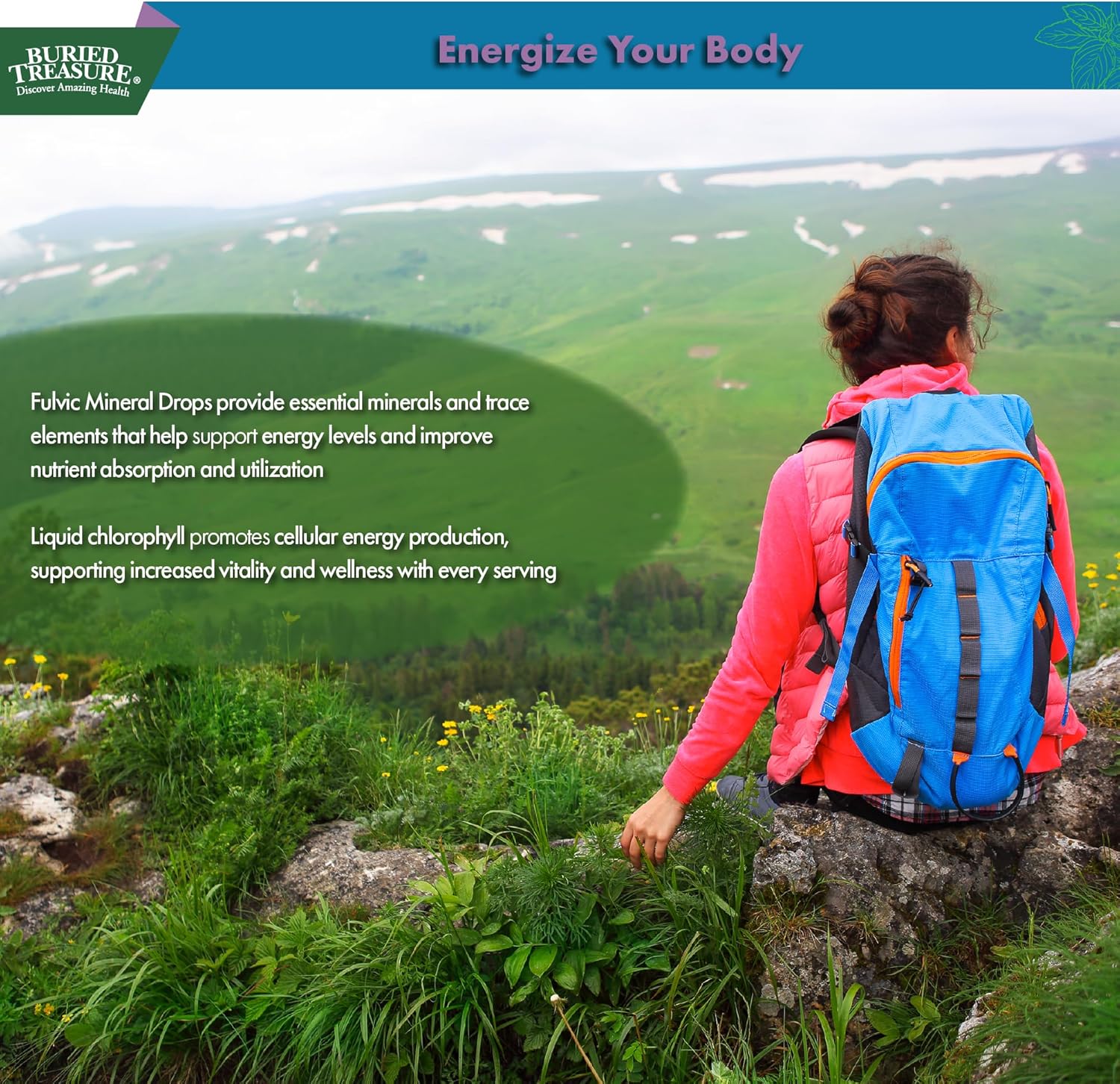 Buried Treasure – Liquid Chlorophyll, Fulvic Minerals & Lymphatic Harmony, Natural Detox, Nutrient Absorption & Immune Support Supplements Bundle