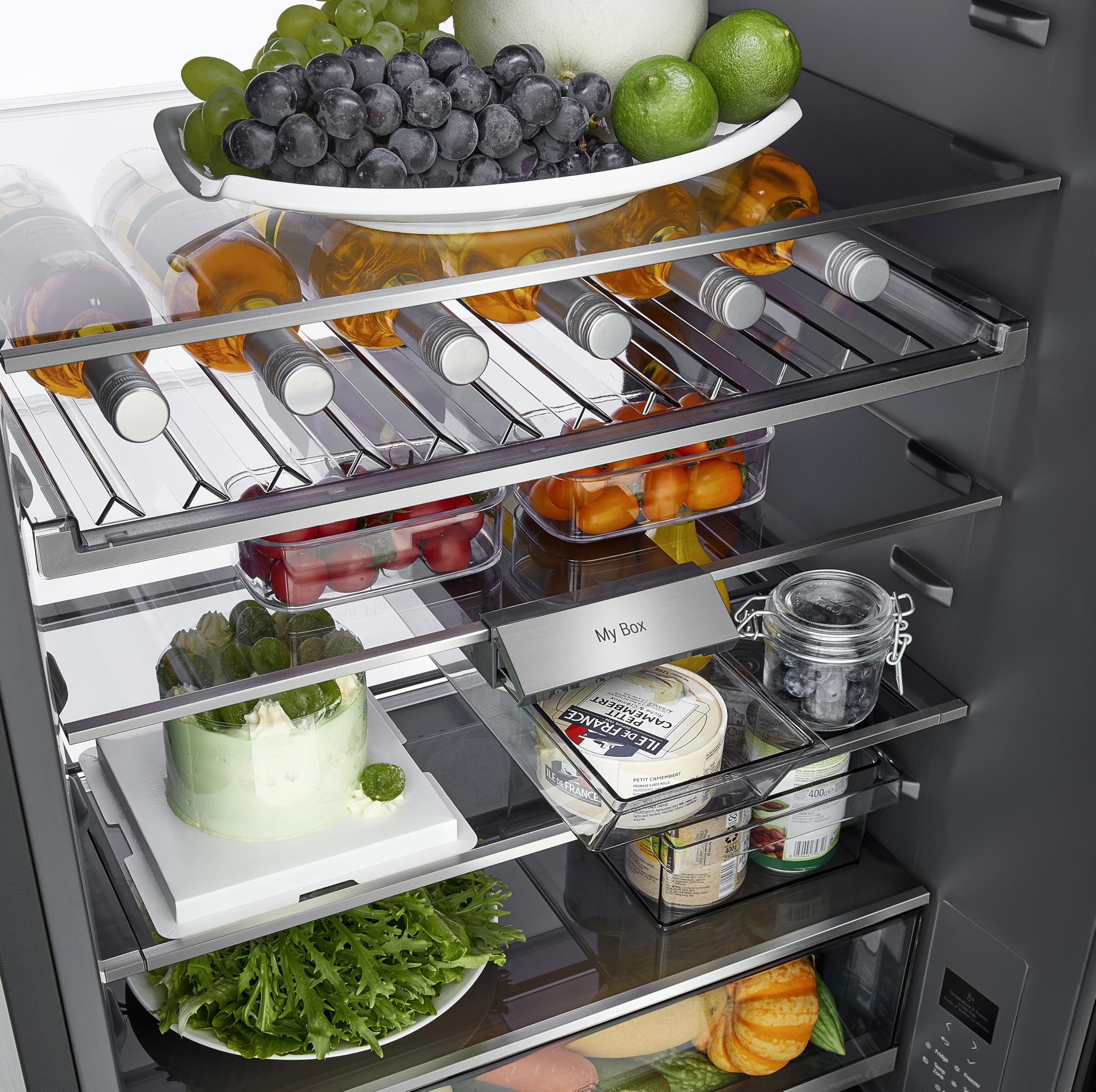 LG GBGW92GCEV Fit&Max Kühl-/Gefrierkombination (465 L, Energieklasse C) vollintegrierbar oder freistehend mit InstaView, FRESHConverter+, Total No Frost, MyBox, Schwarz