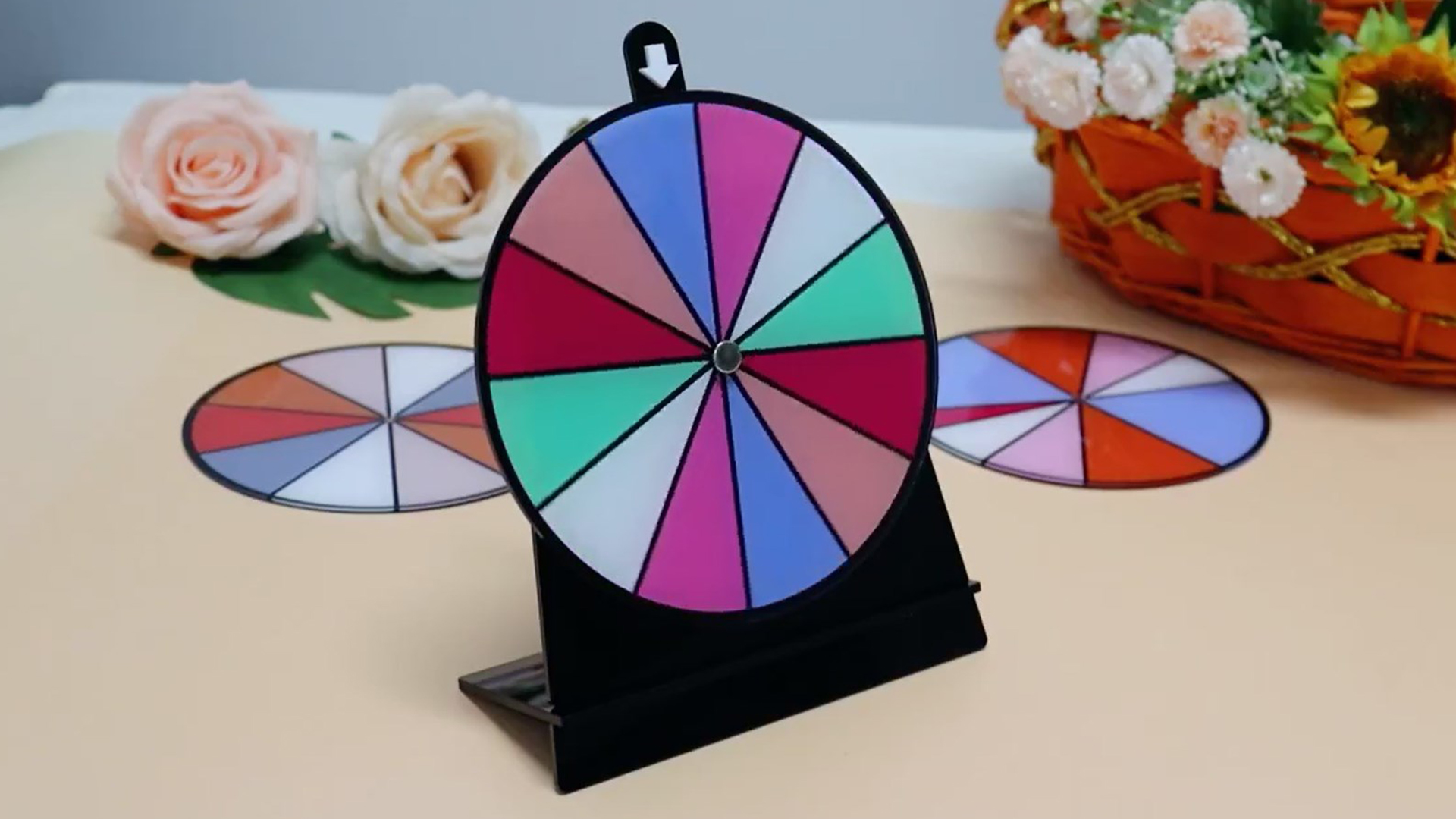 Diakey Roue De La Chance 15 Cm - Roulette De Table Colorée 8 Sections Avec Support Stable, Idéale Pour Fêtes, Carnaval Et Promotions