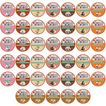Double Donut Coffee Decaf Flavored Coffee Single Serve Cups For Keurig K Cup Brewer Variety Pack Sampler, 40 Count (SYNCHKG115120)